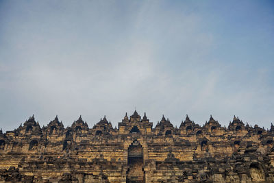 Low angle view of built structure against clear sky