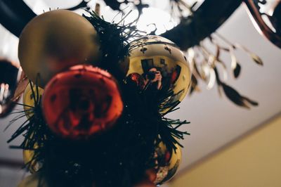 Close-up of decorations on table