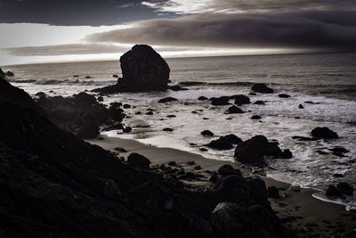 Scenic view of sea during sunset