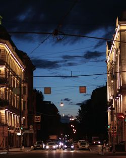 Traffic on road at night