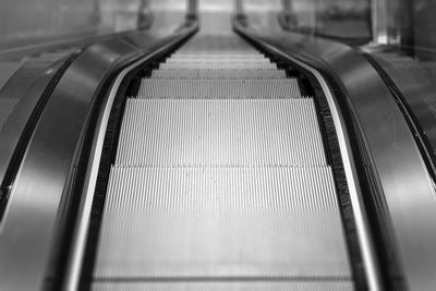 High angle view of escalator