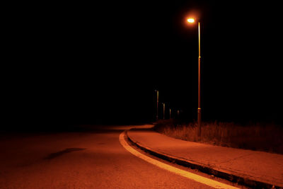 Empty road at night