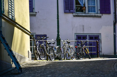Bicycle parked in city