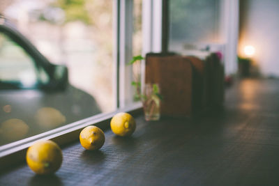 Lemons on window sill