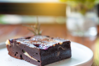 Close-up of cake on table