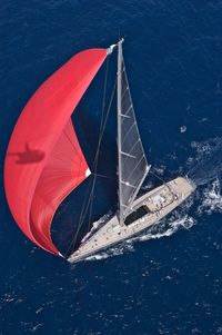 Cropped image of boat in sea