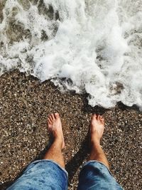 Low section of man on beach