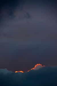 Low angle view of clouds in sky during sunset