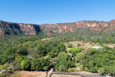 Scenic view of landscape against clear sky