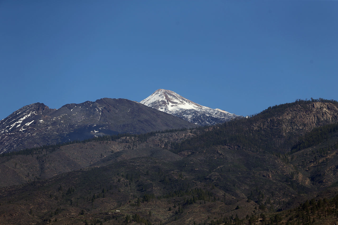 SNOWCAPPED MOUNTAIN AGAINST CLEAR BLUE SKY