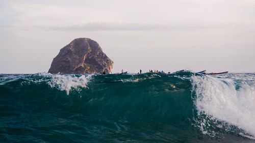 Rock formations in sea