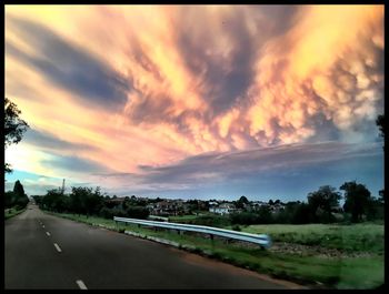 Country road at sunset