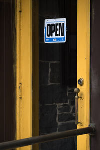 Close-up of text on wall