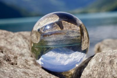 Close-up of rocks in water