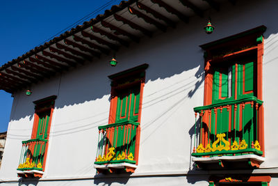 Beautiful streets at the historical downtown of the heritage town of salamina in colombia.