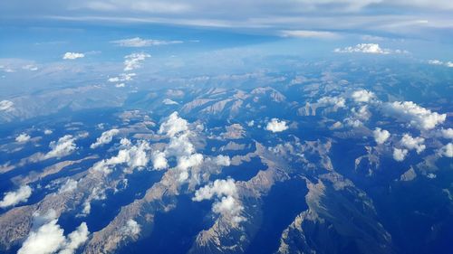 Aerial view of mountain range