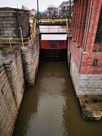 Canal by building