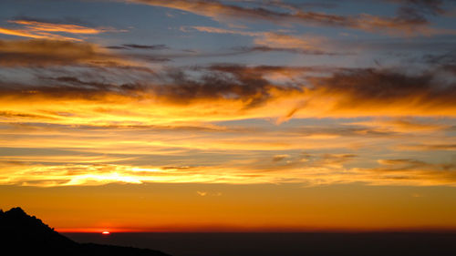 Scenic view of dramatic sky during sunset