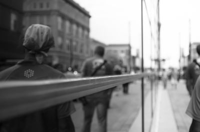 Woman standing in city