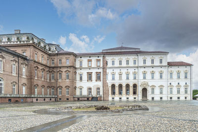 The beautiful facades of the royal palace of the savoy in the venaria reale