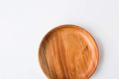 High angle view of bread on white background