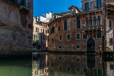 Reflection of buildings in city
