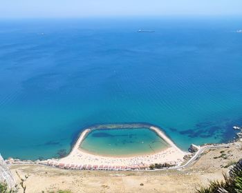 High angle view of sea against sky