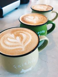 Close-up of coffee on table