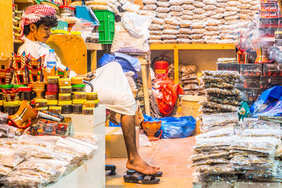 People at market stall