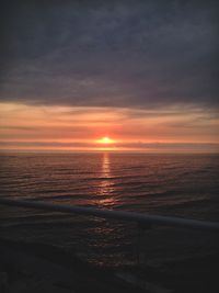 Scenic view of sea at sunset