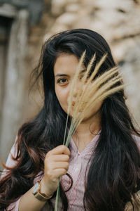 Close-up portrait of a beautiful young woman