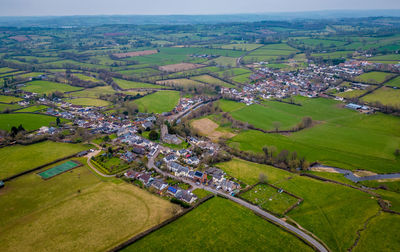 High angle view of agricultural field