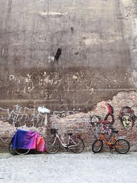 Bicycle against wall