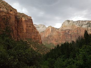 View of mountain against cloudy sky