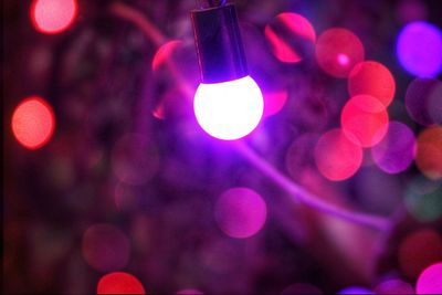 Close-up of illuminated christmas lights