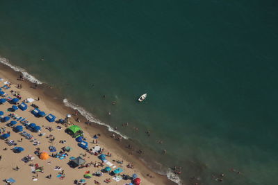 High angle view of beach