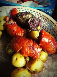 Close-up of fresh vegetables in plate