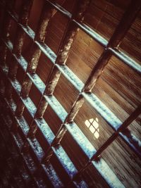 Full frame shot of wooden ceiling