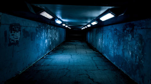 View of empty subway tunnel