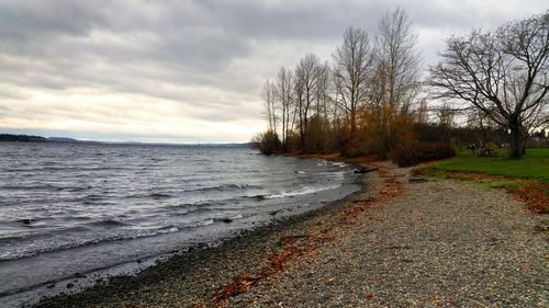 Scenic view of landscape against cloudy sky