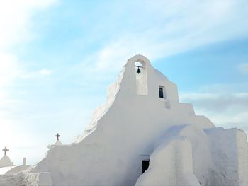 Low angle view of white building against sky