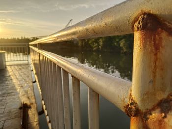 Close-up of metallic railing