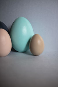 Close-up of eggs on table