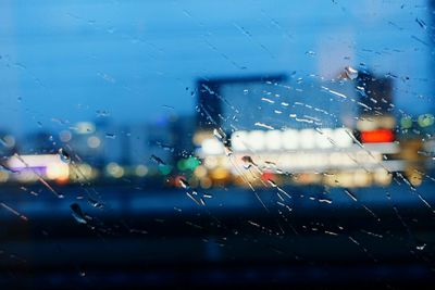 Close-up of water drops on glass