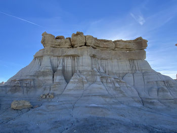 Low angle view of rock formations