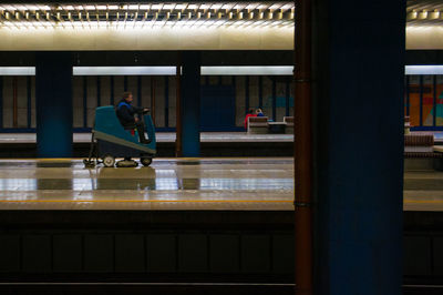 Man traveling in office