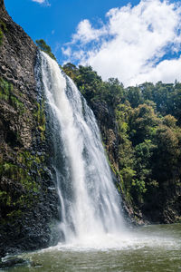 Scenic view of hunua falls waterfall in new zealand 