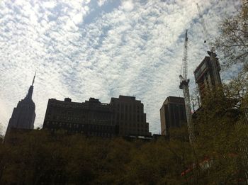 View of buildings against cloudy sky