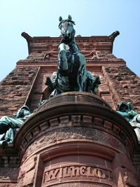 Low angle view of statue of liberty
