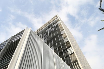 Low angle view of modern building against sky